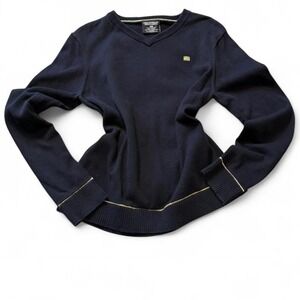 Vintage Polo Jeans Ralph Lauren Black Gold Trimmed Sweater